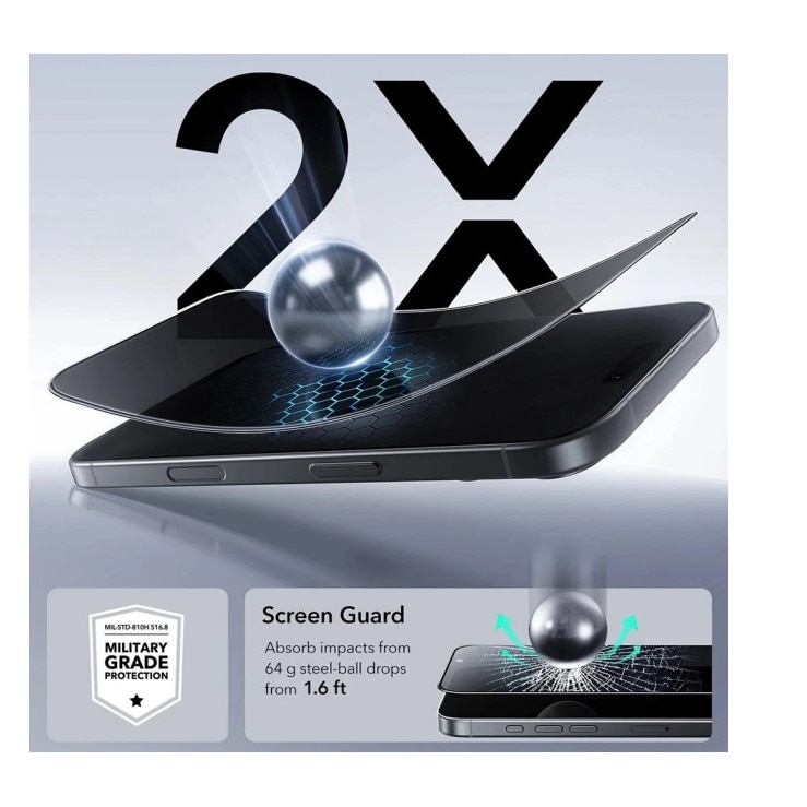 Pachet 3 x Folie Sticla Securizata Privacy UltraFit Compatibila Cu iPhone 17, Aplicator Inclus, Montaj Usor, AntiSpy