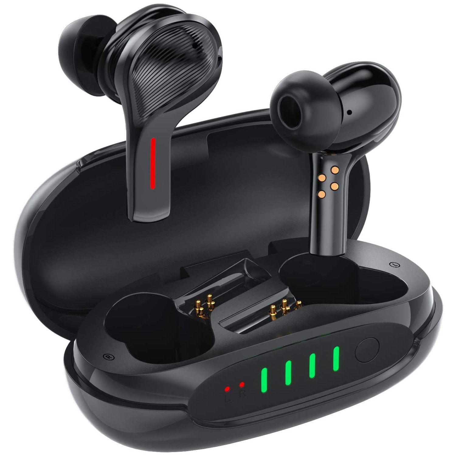 Casti bluetooth Aikela T12, In-Ear, Waterproof, Bluetooth, Carcasa de incarcare portabila, Black