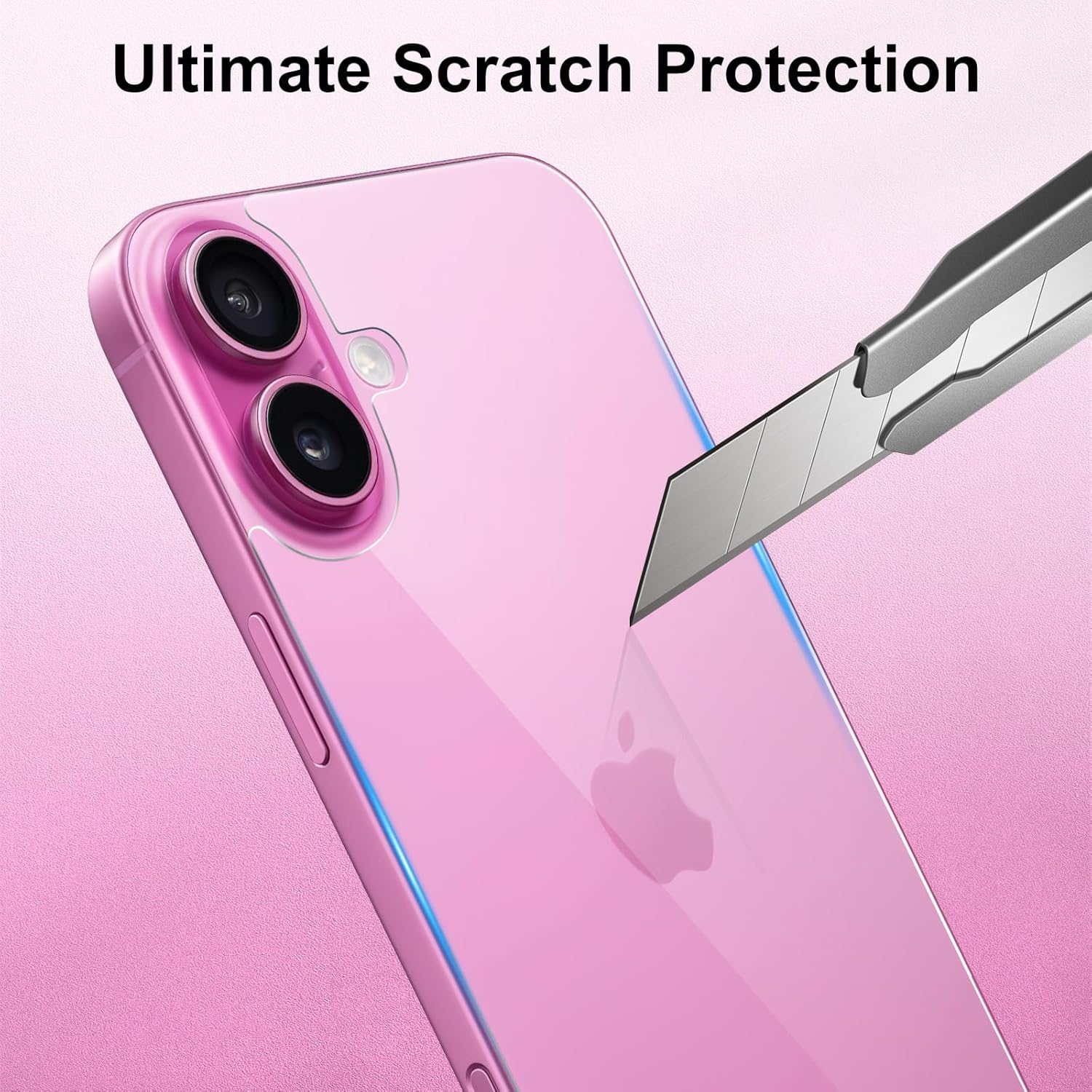 Set 2 folii din sticla securizata SEIAIYG, pentru spate iPhone 16 Plus, duritate 9H, anti-zgariere, usor de aplicat