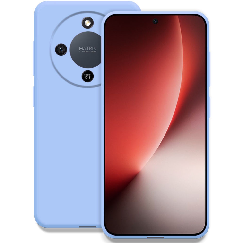 Husa pentru Honor Magic 8 Lite, Color Shield, Interior de catifea, Suprafata aderenta, Protectie antisoc, Margini ridicate, Regular Fit, Silicon, Albastru deschis