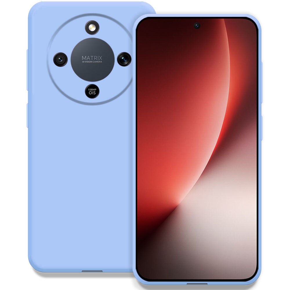 Husa pentru Honor Magic 8 Lite, Color Shield, Interior de catifea, Suprafata aderenta, Protectie antisoc, Margini ridicate, Regular Fit, Silicon, Albastru deschis