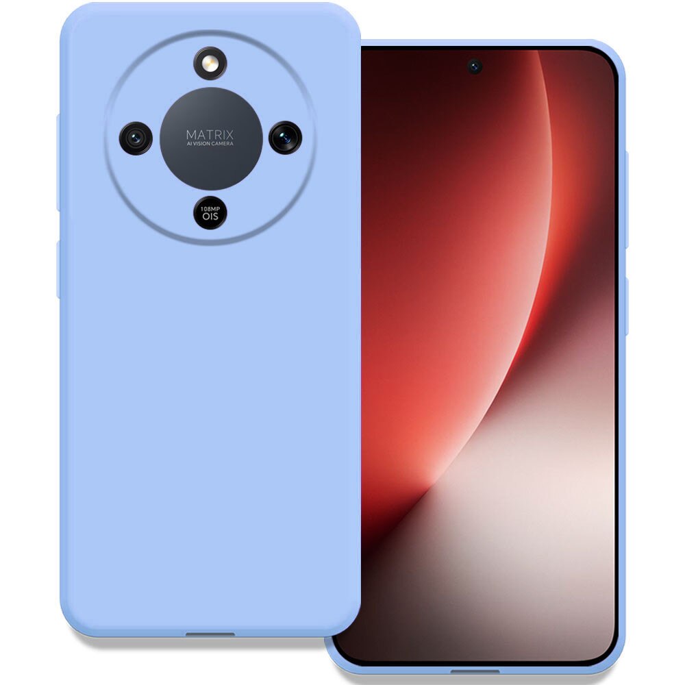 Husa pentru Honor Magic 8 Lite, Color Shield, Interior de catifea, Suprafata aderenta, Protectie antisoc, Margini ridicate, Regular Fit, Silicon, Albastru deschis