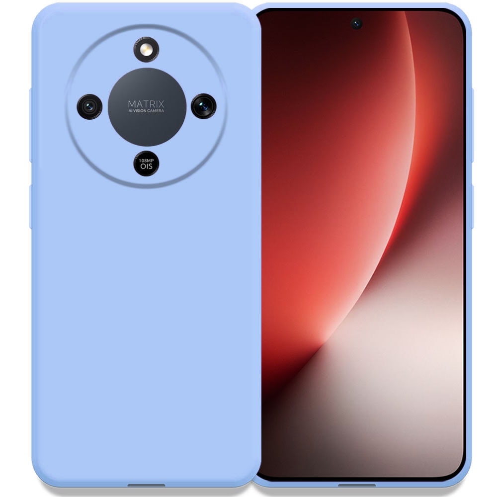 Husa pentru Honor Magic 8 Lite, Color Shield, Interior de catifea, Suprafata aderenta, Protectie antisoc, Margini ridicate, Regular Fit, Silicon, Albastru deschis