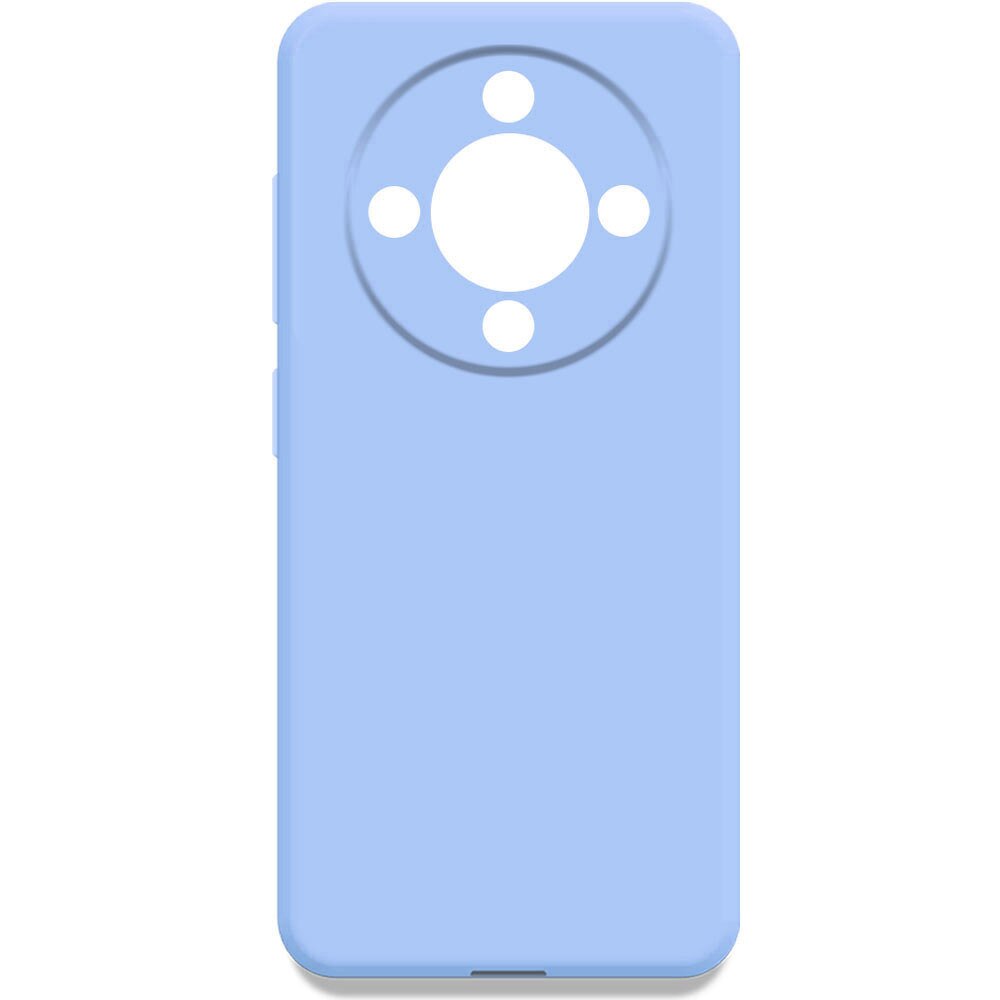 Husa pentru Honor Magic 8 Lite, Color Shield, Interior de catifea, Suprafata aderenta, Protectie antisoc, Margini ridicate, Regular Fit, Silicon, Albastru deschis