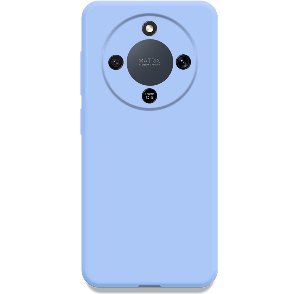 Husa pentru Honor Magic 8 Lite, Color Shield, Interior de catifea, Suprafata aderenta, Protectie antisoc, Margini ridicate, Regular Fit, Silicon, Albastru deschis
