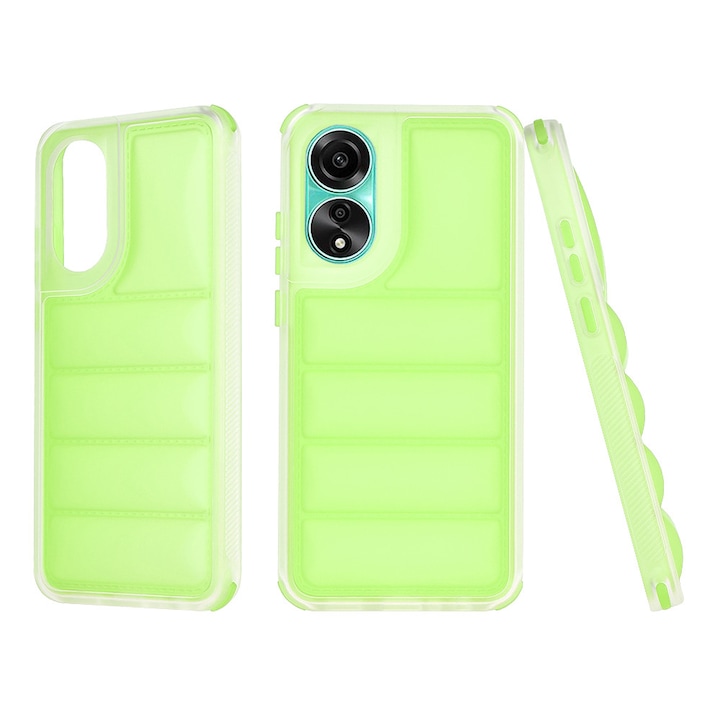 Husa Summer Vibes pentru Oppo A78 4G, Colorful Design, Festival Style, Bumper Antisoc, Verde