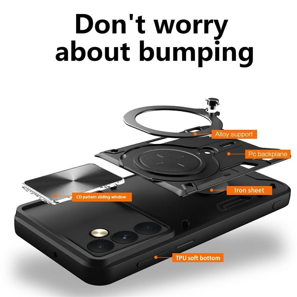 Husa pentru OnePlus 15R, SKYDDAR INNOVATION, CamGuard Pro, Inel Magnetic, Protectie Camera, set cu sticker, Albastru