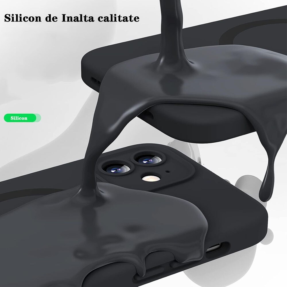 Husa Telefon, MagSafe, Compatibil cu iPhone 11, Silicon, Negru
