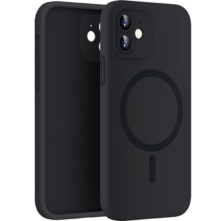 Husa Telefon, MagSafe, Compatibil cu iPhone 11, Silicon, Negru