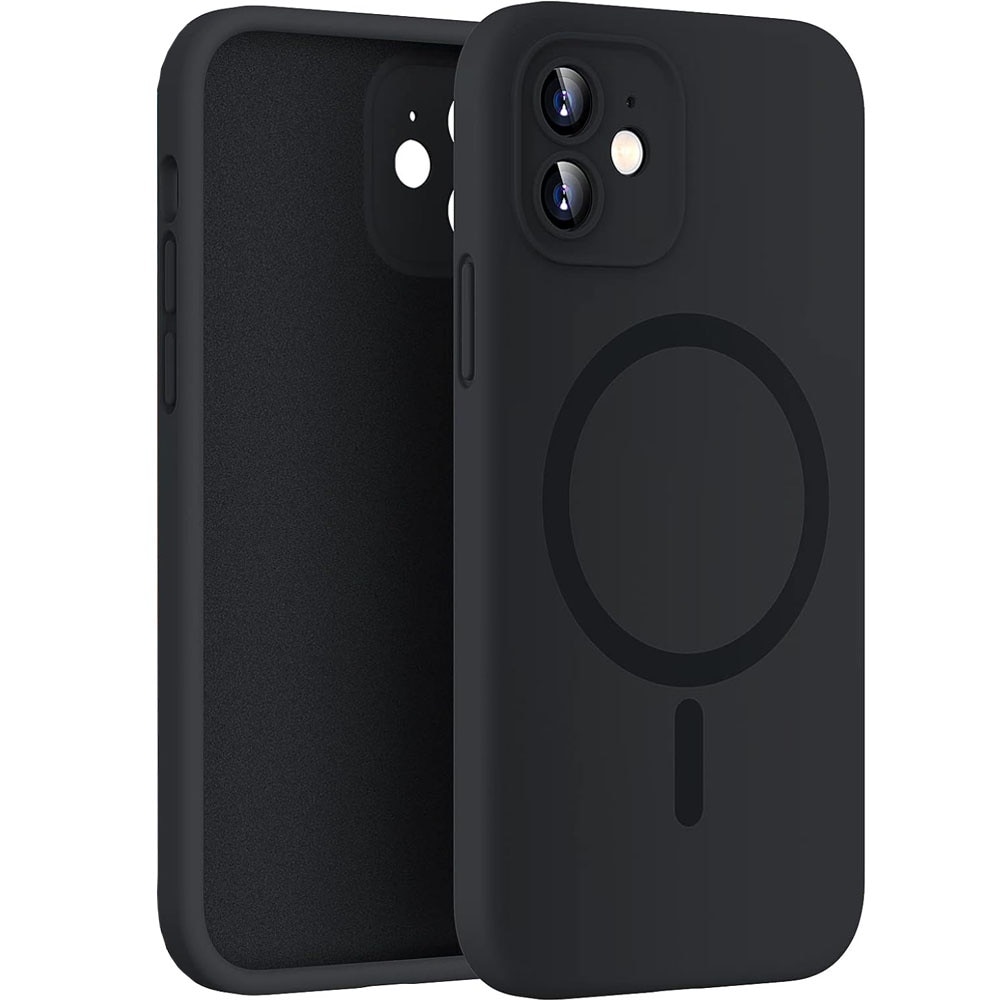 Husa Telefon, MagSafe, Compatibil cu iPhone 11, Silicon, Negru