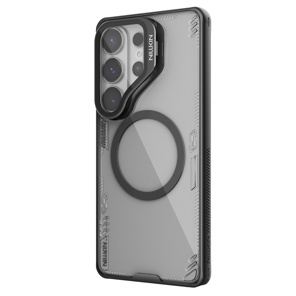 Carcasa Nillkin Iceblade Prop cu MagSafe, Camera Cover si Stand compatibila cu Samsung Galaxy S26 Ultra, Transparent / Negru