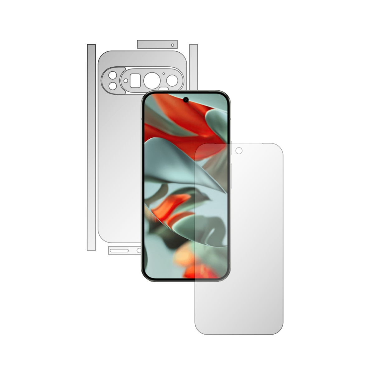 Folie de Protectie Full-Body Folie24, pentru Google Pixel 9 Pro, 1 Set Mate cu Acoperire Simple, Ecran + Spate, Adezive, Flexibile cu Auto Regenerare