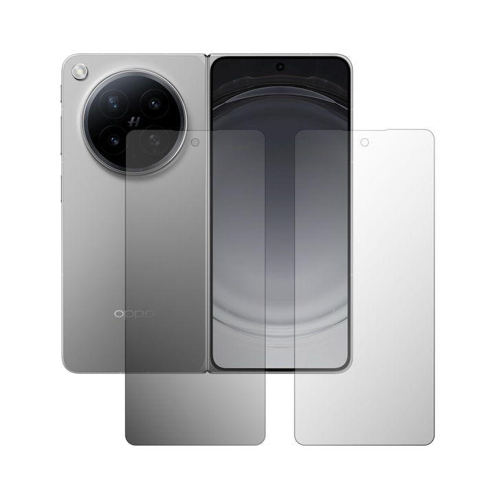 Set 2X Folie Protectie Ecran Folie24, pentru Oppo Find N6, 1X Ultra-Clear + 1X Mata, Acoperire Totala Full-Display, Adezive, Flexibile cu Auto Regenerare