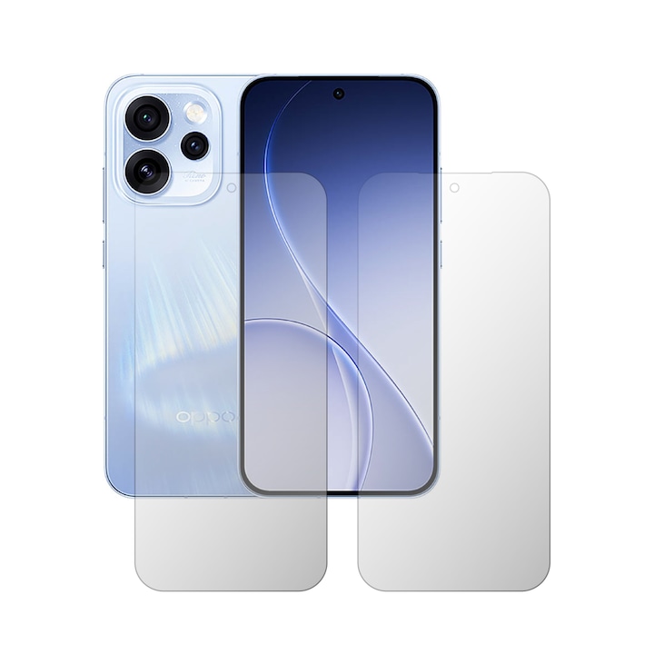 Set 2X Folie Protectie Ecran Folie24, pentru Oppo Reno15 Pro, 1X Ultra-Clear + 1X Mata, Acoperire Case-Friendly ( Compatibile cu Carcasa ), Adezive, Flexibile cu Auto Regenerare