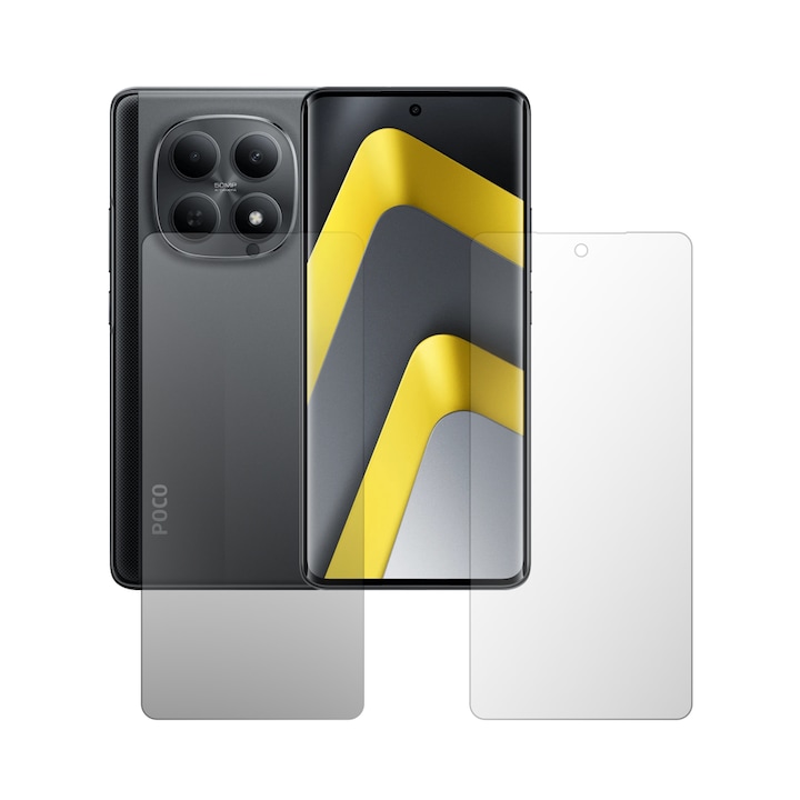 Set 2X Folie Protectie Ecran Folie24, pentru Poco M8 Pro, 1X Ultra-Clear + 1X Mata, Acoperire Totala Full-Display, Adezive, Flexibile cu Auto Regenerare