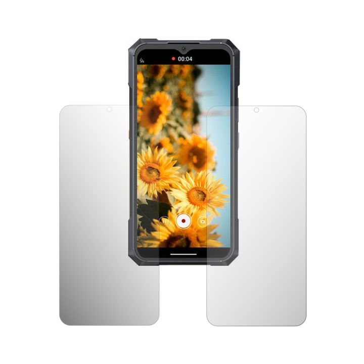 Set 2X Folie Protectie Ecran Folie24, pentru Cubot KingKong X Pro, 1X Ultra-Clear + 1X Mata, Acoperire Totala Full-Display, Adezive, Flexibile cu Auto Regenerare