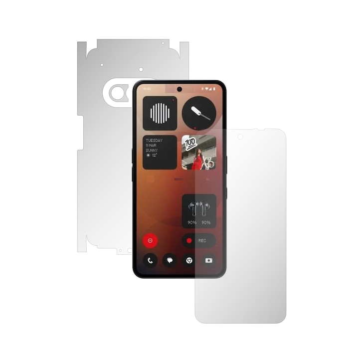 Folie de Protectie Full-Body Folie24, pentru Nothing Phone 3a, 1 Set Mate cu Acoperire 360, Ecran + Spate si Laterale, Adezive, Flexibile cu Auto Regenerare