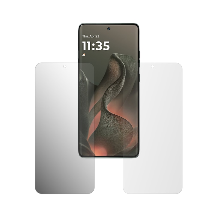 Set 2X Folie Protectie Ecran Folie24, pentru Motorola Edge (2025), 1X Ultra-Clear + 1X Mata, Acoperire Totala Full-Display, Adezive, Flexibile cu Auto Regenerare