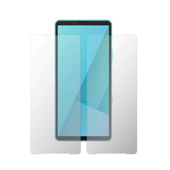 Set 2X Folie Protectie Ecran Folie24, pentru Sony Xperia 10 VII, 1X Ultra-Clear + 1X Mata, Acoperire Case-Friendly ( Compatibile cu Carcasa ), Adezive, Flexibile cu Auto Regenerare