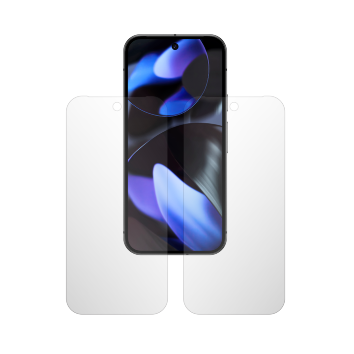 Set 2X Folie Protectie Ecran Folie24, pentru Google Pixel 9, 1X Ultra-Clear + 1X Mata, Acoperire Totala Full-Display, Adezive, Flexibile cu Auto Regenerare
