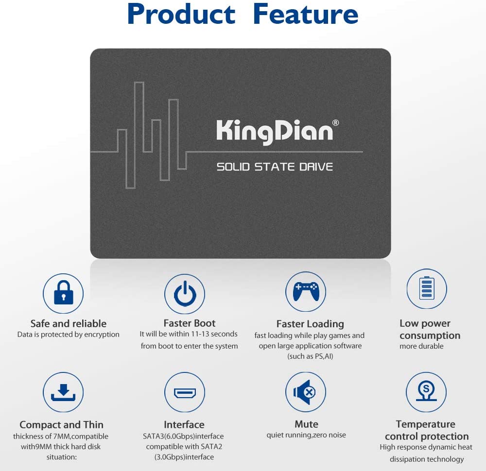Solid-State Drive (SSD) Kingdian S280, SATA III, 2.5", 60GB, Grey