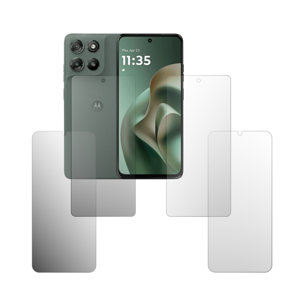 Set 4X Folie Protectie Ecran Folie24, pentru Motorola Moto G67 Power, 2X Ultra-Clear + 2X Mate, Acoperire Full-Display si Case-Friendly, Adezive, Flexibile cu Auto Regenerare