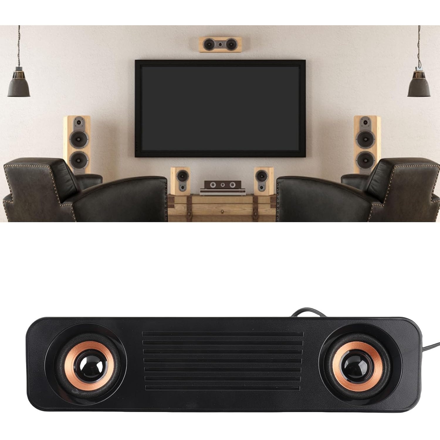 Soundbar TV Annadue cu Subwoofer, Sunet Stereo HiFi, Portabil, Compact