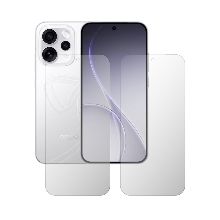 Set 2X Folie Protectie Ecran Folie24, pentru Oppo Reno15 Pro Max, 1X Ultra-Clear + 1X Mata, Acoperire Case-Friendly ( Compatibile cu Carcasa ), Adezive, Flexibile cu Auto Regenerare