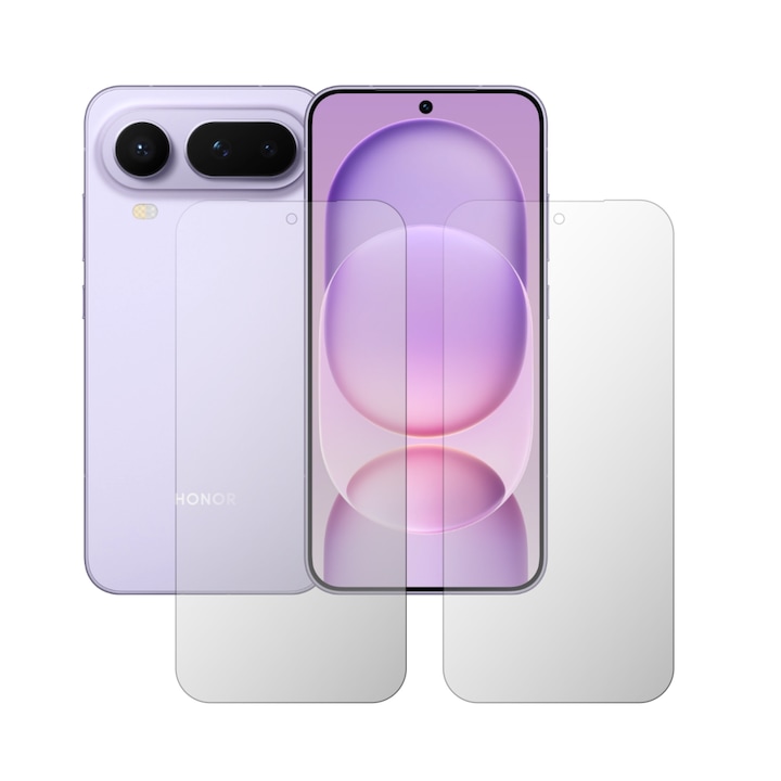 Set 2X Folie Protectie Ecran Folie24, pentru Honor Magic8 Pro Air, 1X Ultra-Clear + 1X Mata, Acoperire Totala Full-Display, Adezive, Flexibile cu Auto Regenerare