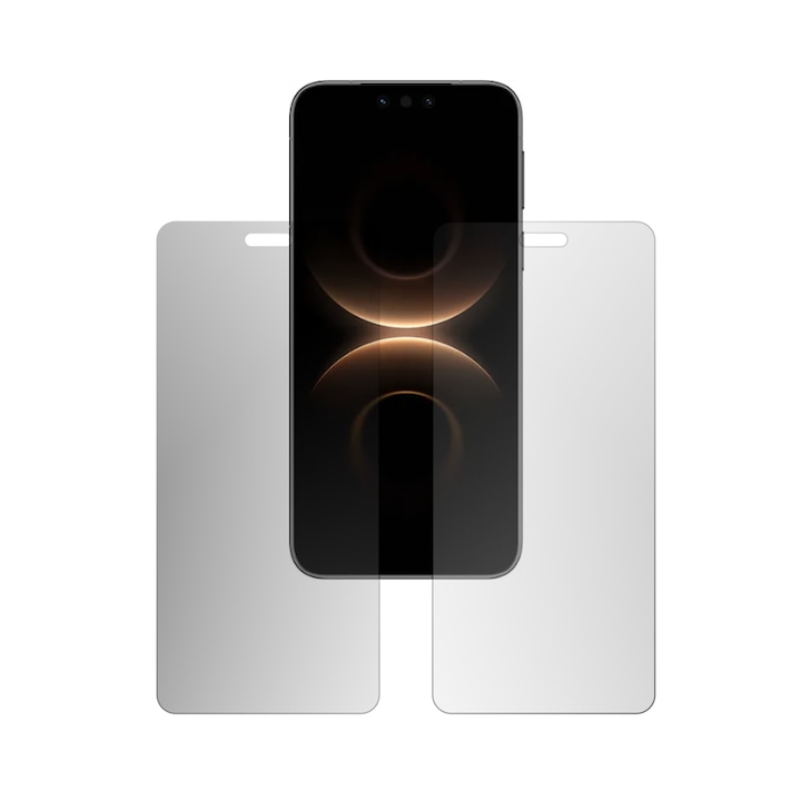 Set 2X Folie Protectie Ecran Folie24, pentru Huawei Mate 80 Pro, 1X Ultra-Clear + 1X Mata, Acoperire Case-Friendly ( Compatibile cu Carcasa ), Adezive, Flexibile cu Auto Regenerare