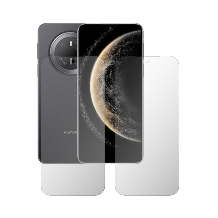 Set 2X Folie Protectie Ecran Folie24, pentru Huawei Mate 70 Air, 1X Ultra-Clear + 1X Mata, Acoperire Totala Full-Display, Adezive, Flexibile cu Auto Regenerare