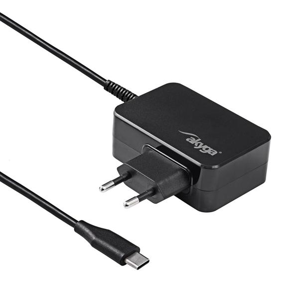 Incarcator retea Akyga AK-ND-80, USB-C, Power Delivery 3.0, 45 W, Cablu 1.8 m, Negru