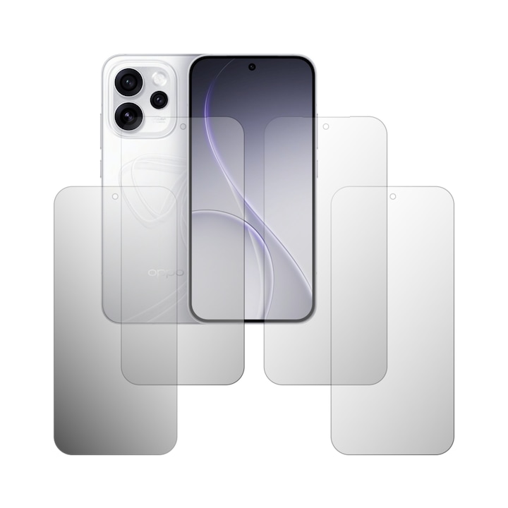 Set 4X Folie Protectie Ecran Folie24, pentru Oppo Reno15 Pro Mini, 2X Ultra-Clear + 2X Mate, Acoperire Full-Display si Case-Friendly, Adezive, Flexibile cu Auto Regenerare