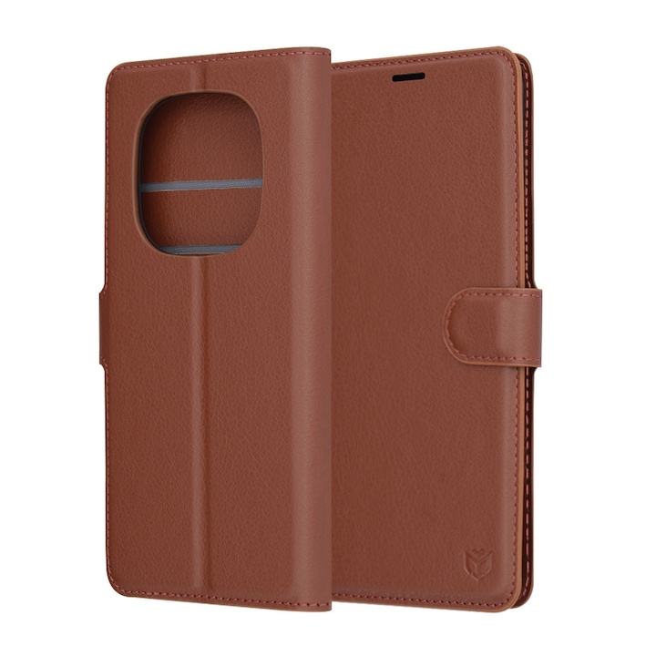 Husa pentru Xiaomi Redmi Note 14 Pro 4G / Poco F7 - Techsuit Leather Folio - Brown