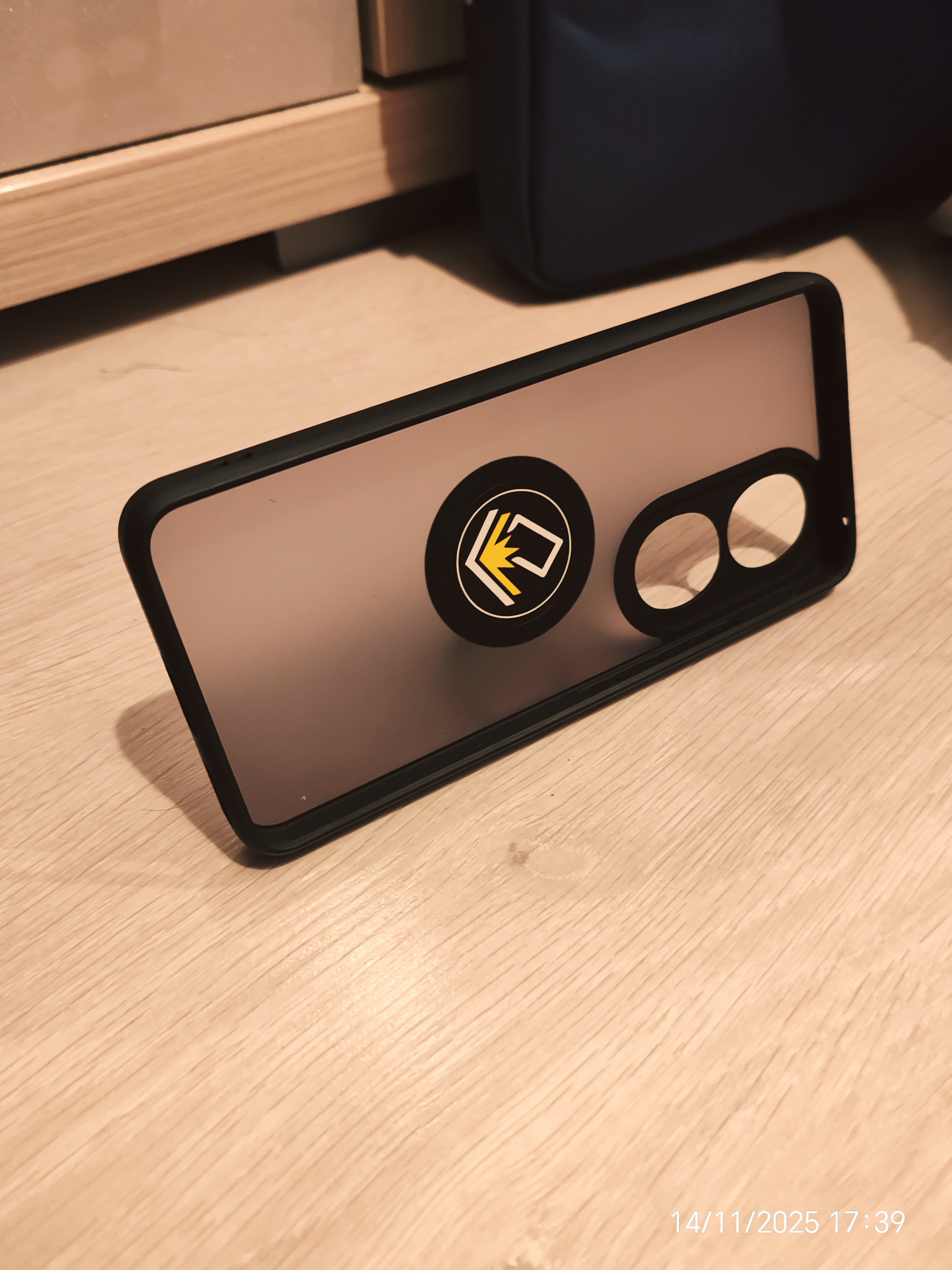 Husa pentru Honor 90, SKYDDAR INNOVATION, CamShield, Inel magnetic, set cu sticker, Negru