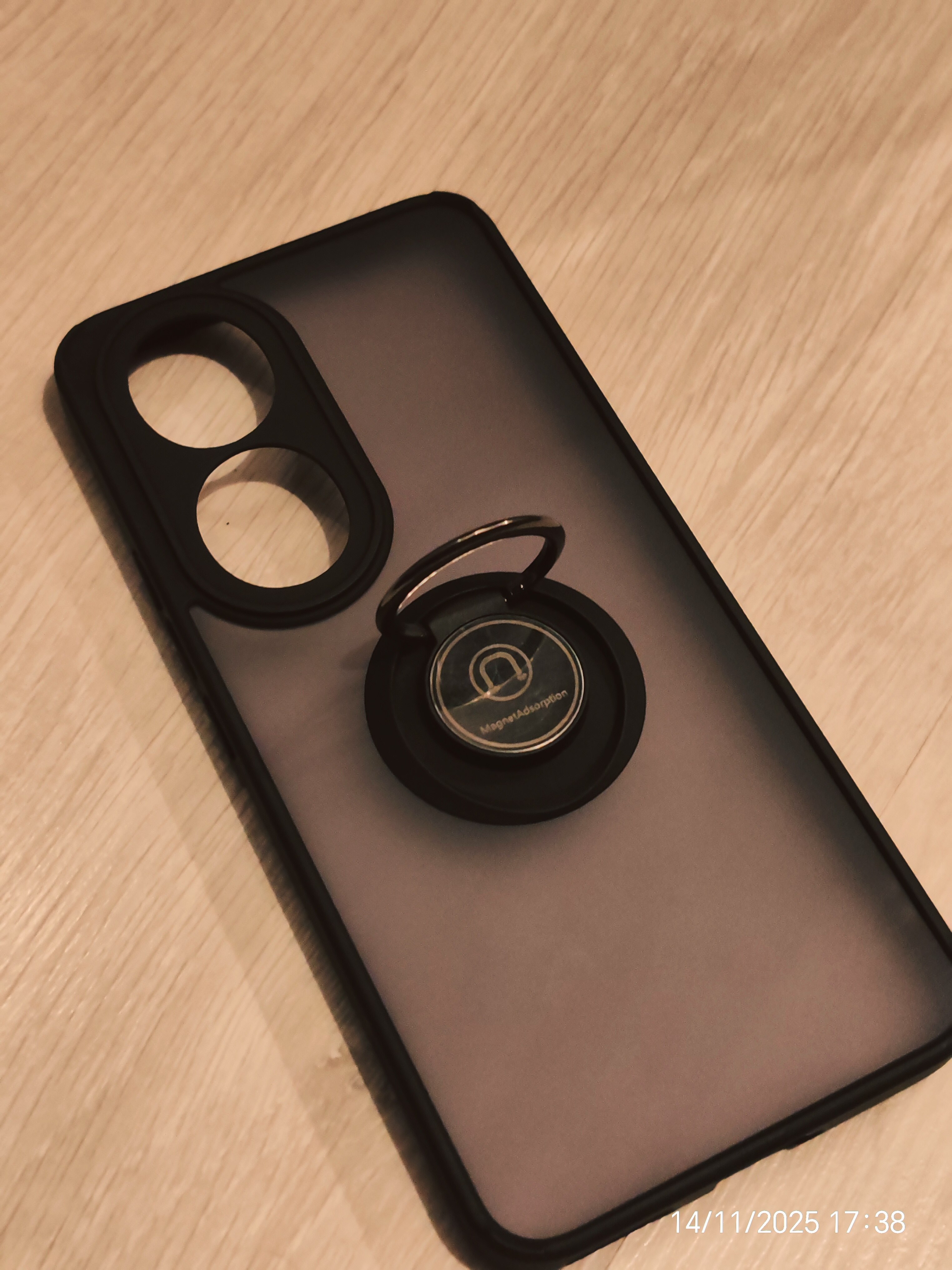Husa pentru Honor 90, SKYDDAR INNOVATION, CamShield, Inel magnetic, set cu sticker, Negru