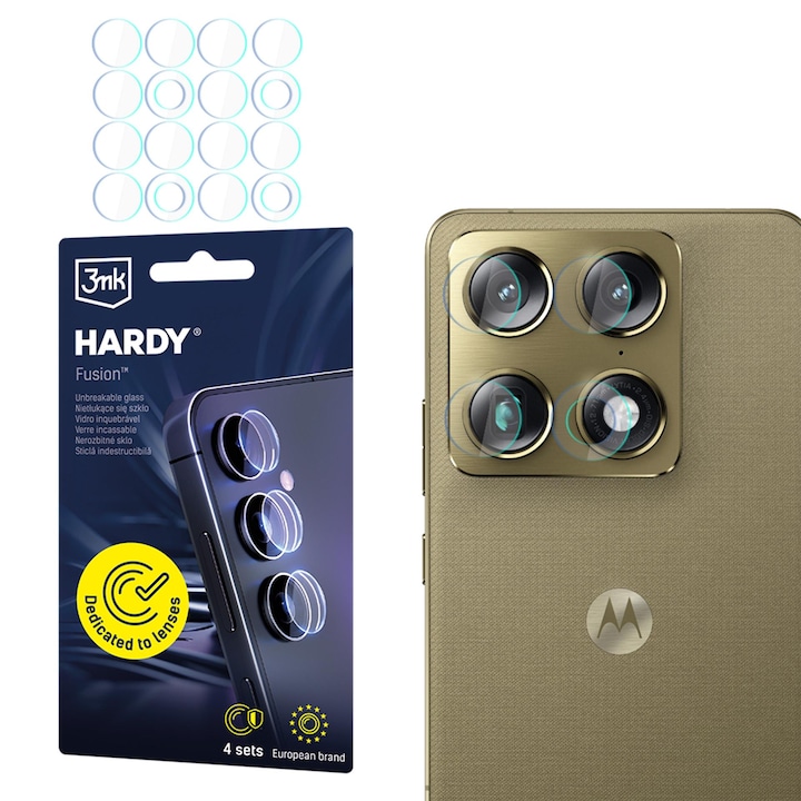 Set 2x folii protectie, Sticla Hibrida 3mk HARDY Fusion pentru Motorola Signature, Rezistenta La Impact, Transparent, 0, 39mm