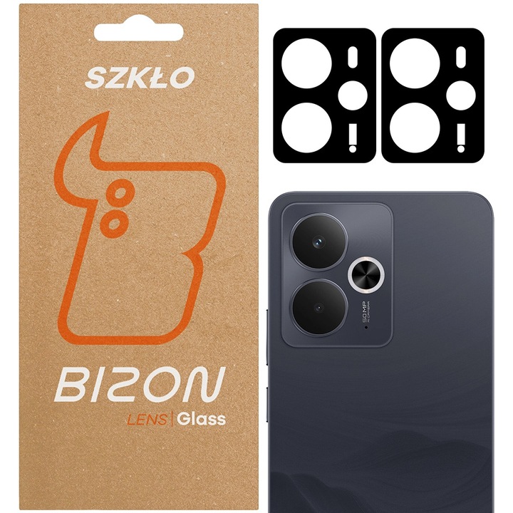 Set 2x Sticla camera foto Bizon Glass Silk Lens pentru Realme 14 5G / 14T 5G, transparenta