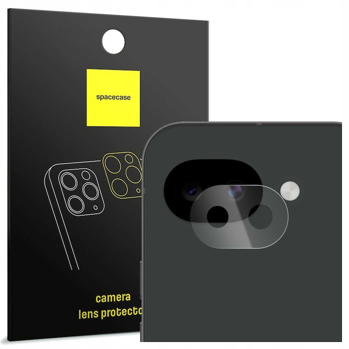 Folie protectie camera Spacecase, sticla intarita Asahi Glass, transparenta, 9H, pentru Google Pixel 10A, set cu accesorii de aplicare