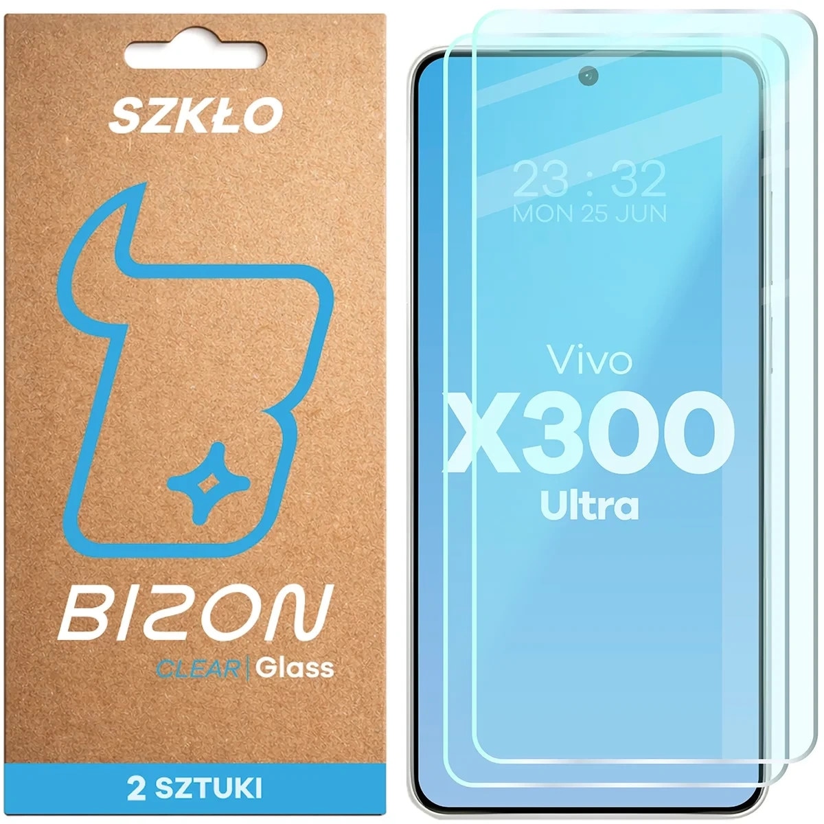 Set 2 folii sticla securizata Bizon Glass Clear Duo compatibile cu Vivo X300 Ultra, Transparent