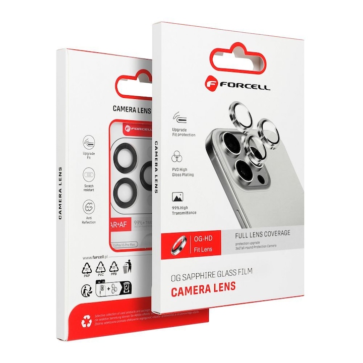 Folie Camera din sticla pentru iPhone iPhone 17 Pro / 17 Pro Max Titanium Grey Forcell Premium