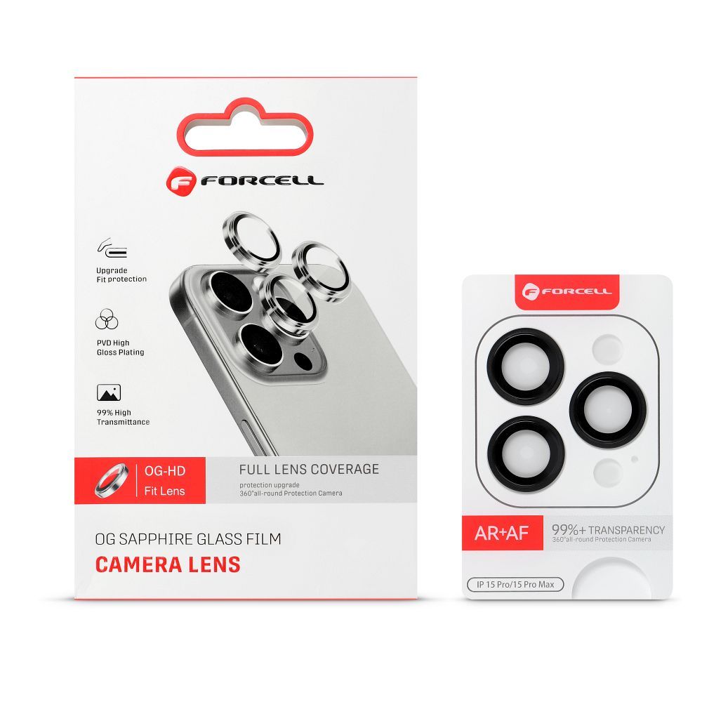 Folie Camera din sticla pentru iPhone iPhone 17 Pro / 17 Pro Max Titanium Grey Forcell Premium