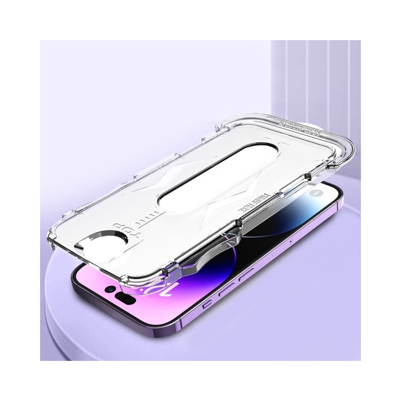 Folie Sticla Securizata Upzz Easy Stick Compatibila Cu iPhone 15, Aplicator Inclus, Super Rezistenta