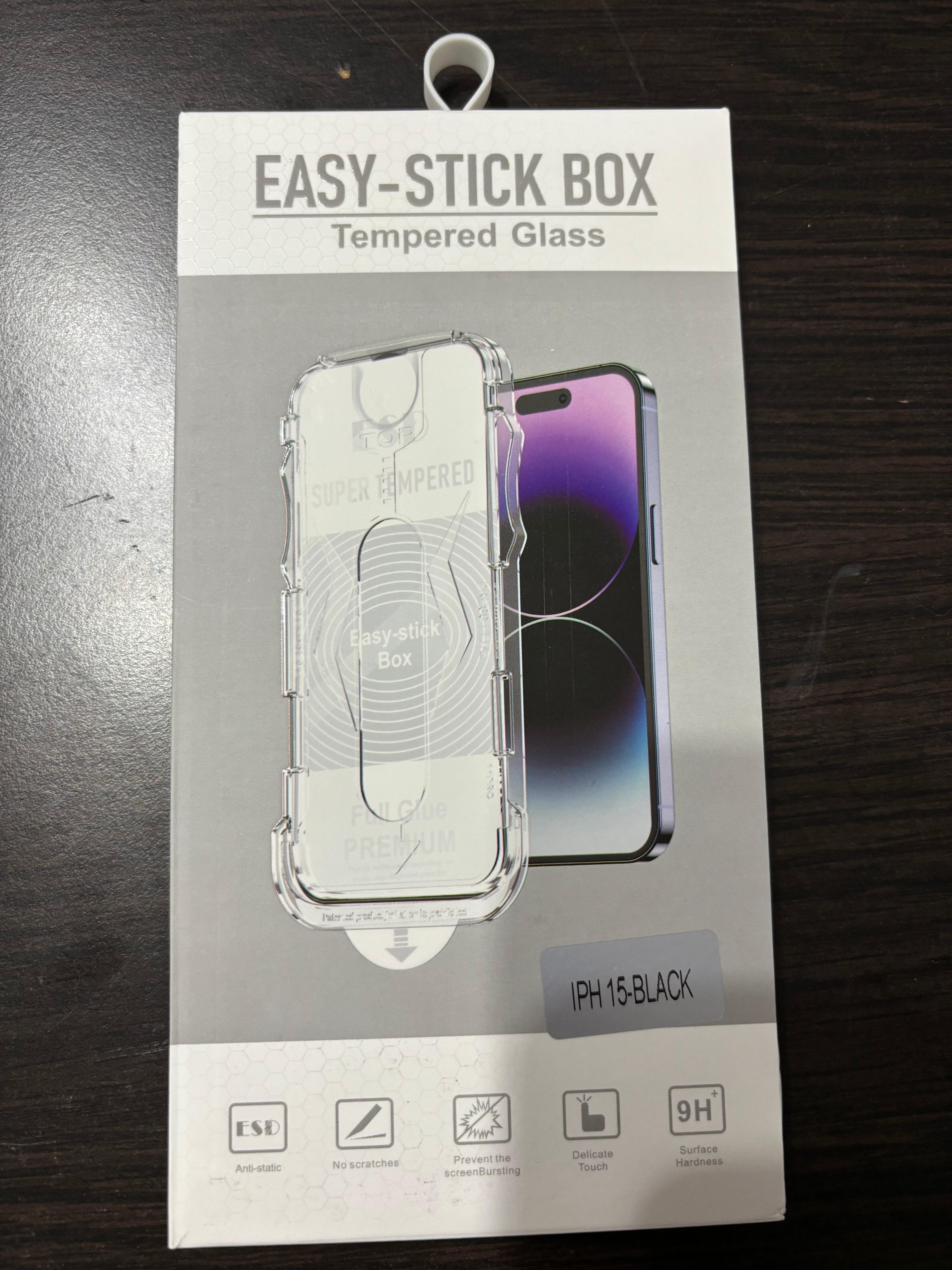 Folie Sticla Securizata Upzz Easy Stick Compatibila Cu iPhone 15, Aplicator Inclus, Super Rezistenta