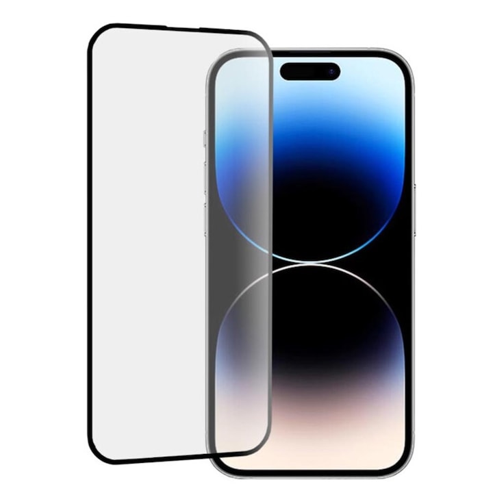 Intelli® Folie Sticla Securizata Full Cover compatibila cu Apple iPhone 16 Pro Max, 9H, 0.3MM, acopera tot ecranul, full glue, margini negre
