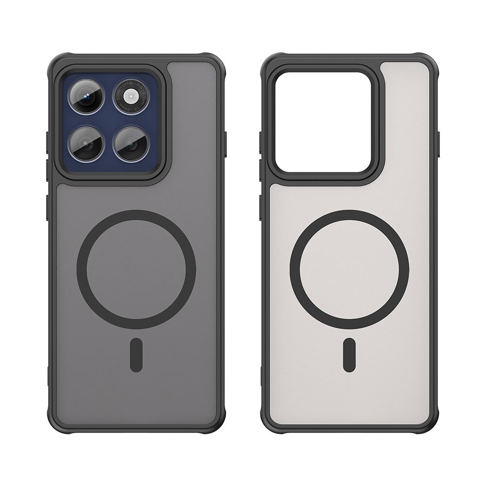 Husă pentru Motorola Edge 60 Pro, HaloFrost II, protecție avansată, neagră, MagSafe