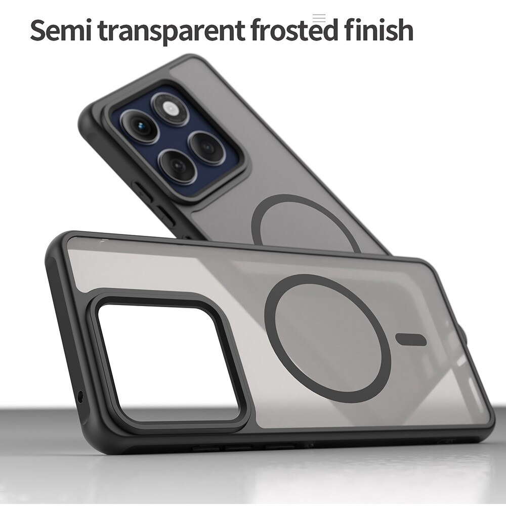Husă pentru Motorola Edge 60 Pro, HaloFrost II, protecție avansată, neagră, MagSafe