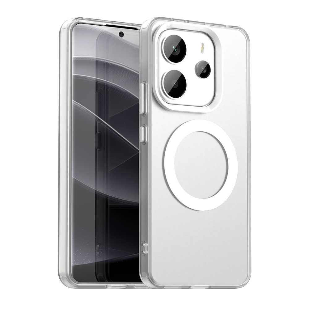Carcasă Candy Case pentru Xiaomi Redmi Note 14, MagSafe, alb, TPU/Policarbonat