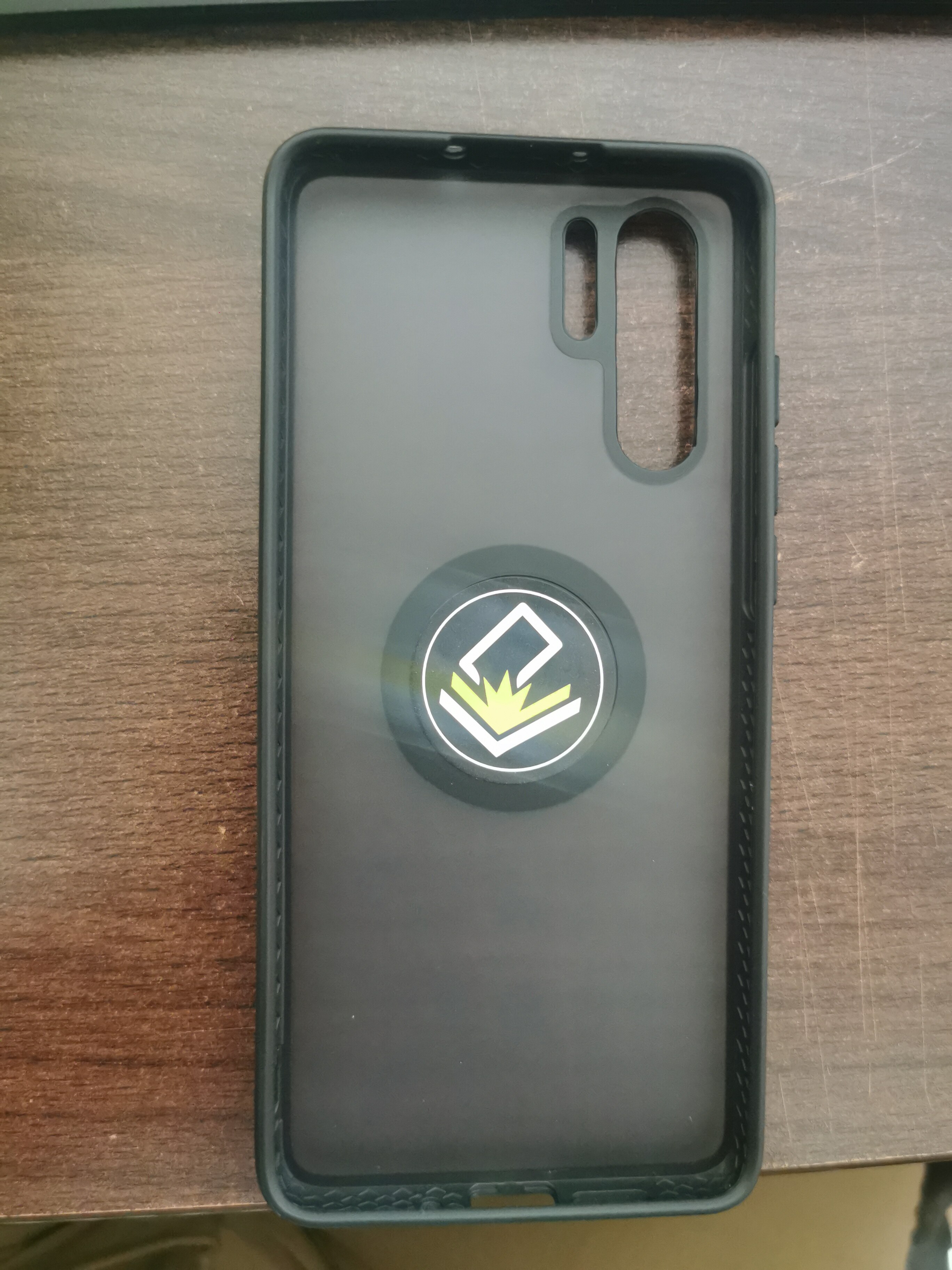 Husa pentru Huawei P30 Pro / P30 Pro New Edition, SKYDDAR INNOVATION, Glinth cu Inel Rotativ 360° Magnetic, Negru, set cu sticker