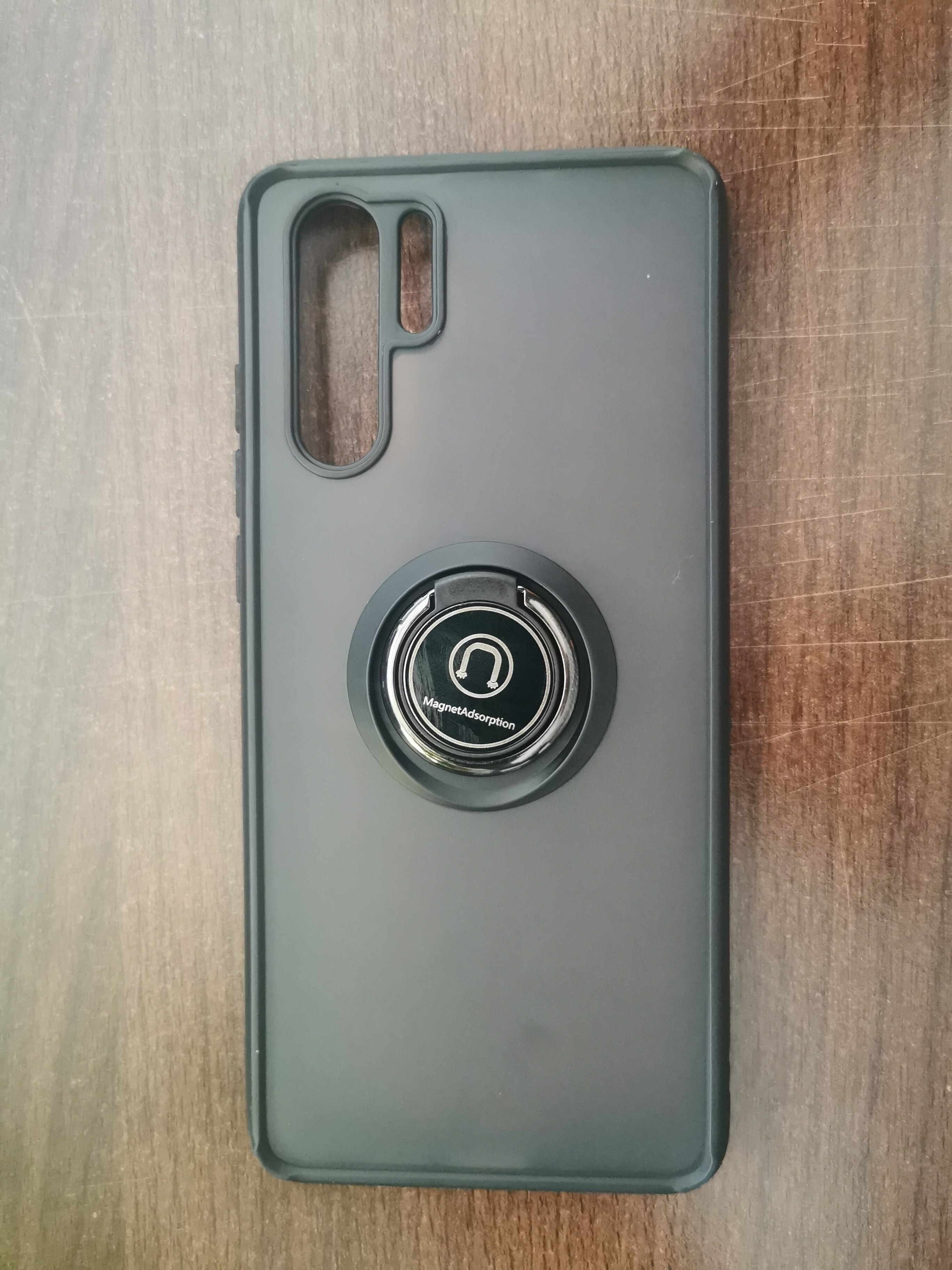 Husa pentru Huawei P30 Pro / P30 Pro New Edition, SKYDDAR INNOVATION, Glinth cu Inel Rotativ 360° Magnetic, Negru, set cu sticker